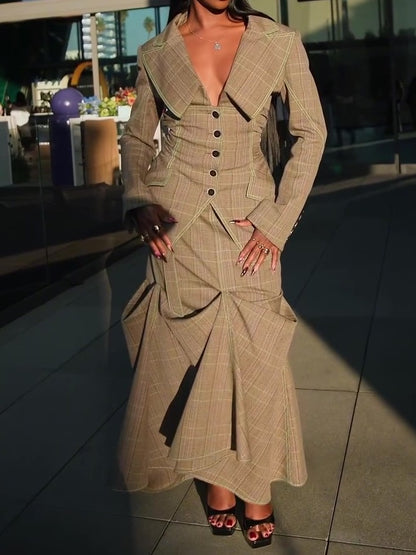 Stylish Oversized Lapel Set