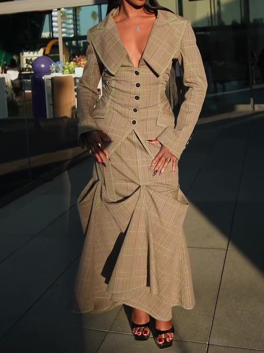 Stylish Oversized Lapel Set