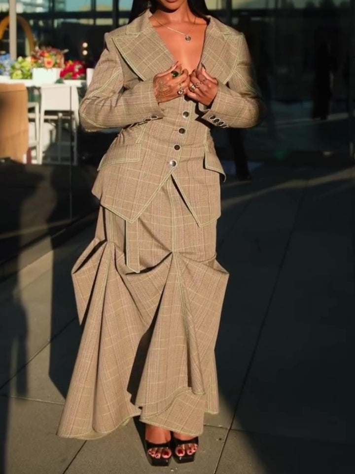 Stylish Oversized Lapel Set