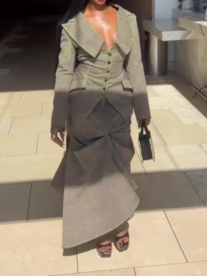 Stylish Oversized Lapel Set