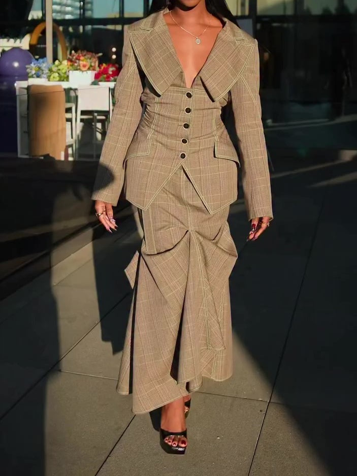 Stylish Oversized Lapel Set