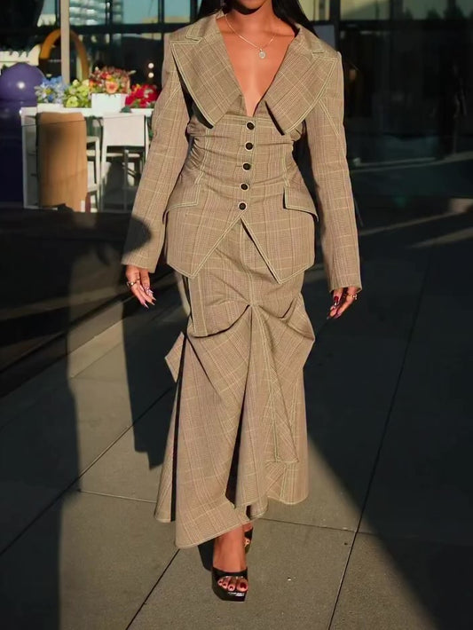 Stylish Oversized Lapel Set