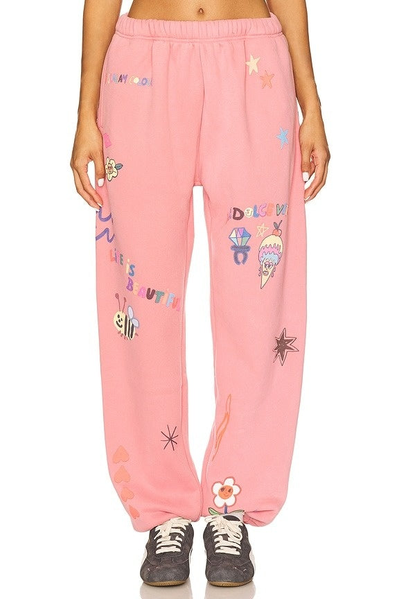 Letter Print Sweatsuit