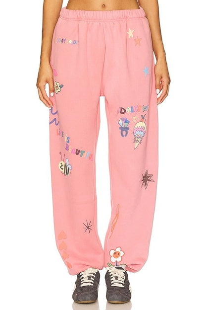 Letter Print Sweatsuit