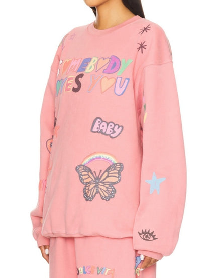 Letter Print Sweatsuit