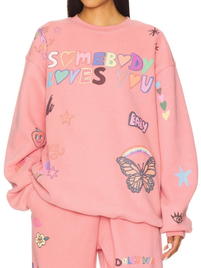 Letter Print Sweatsuit