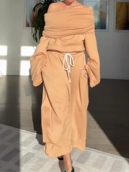 Cropped Hoodie Sweater Jogging Pants Set