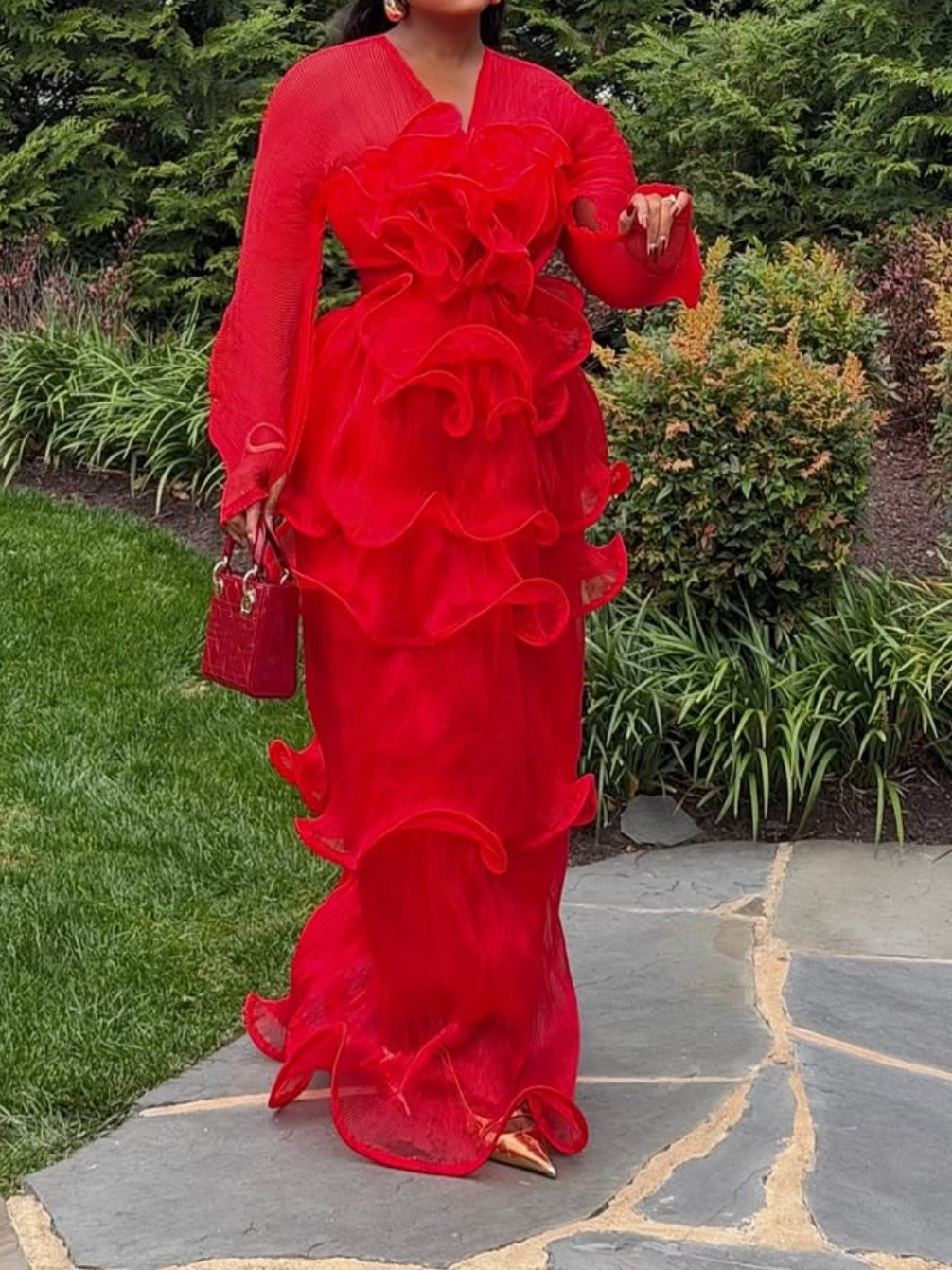 Organza Layered Gown Dress