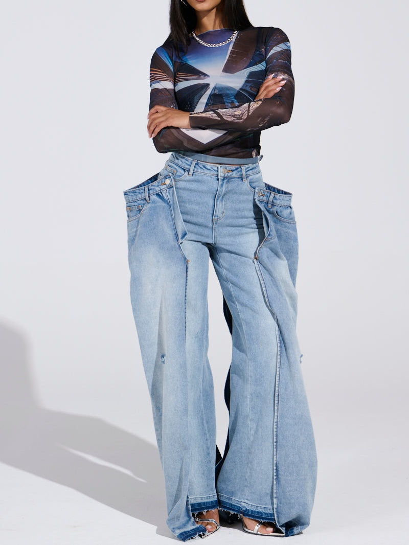 Unique Double-layered Jeans
