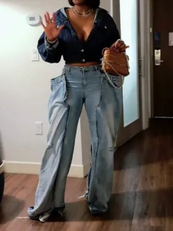 Unique Double-layered Jeans