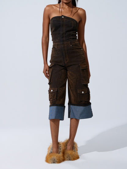 Sleeveless Cargo Jumpsuit