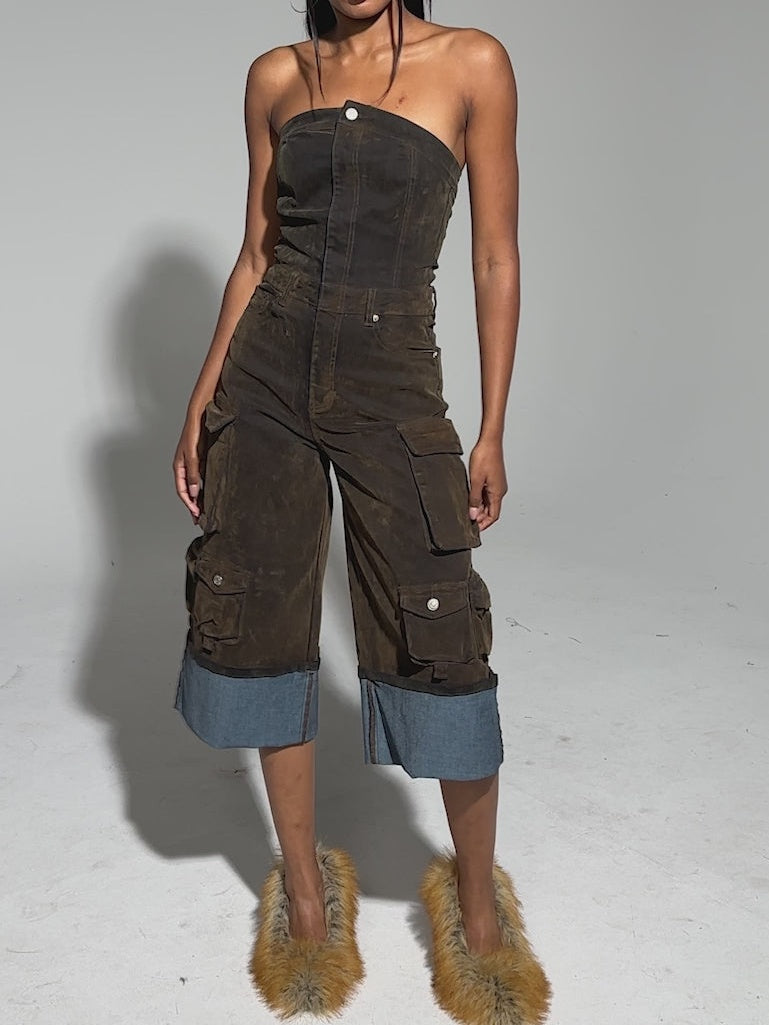 Sleeveless Cargo Jumpsuit