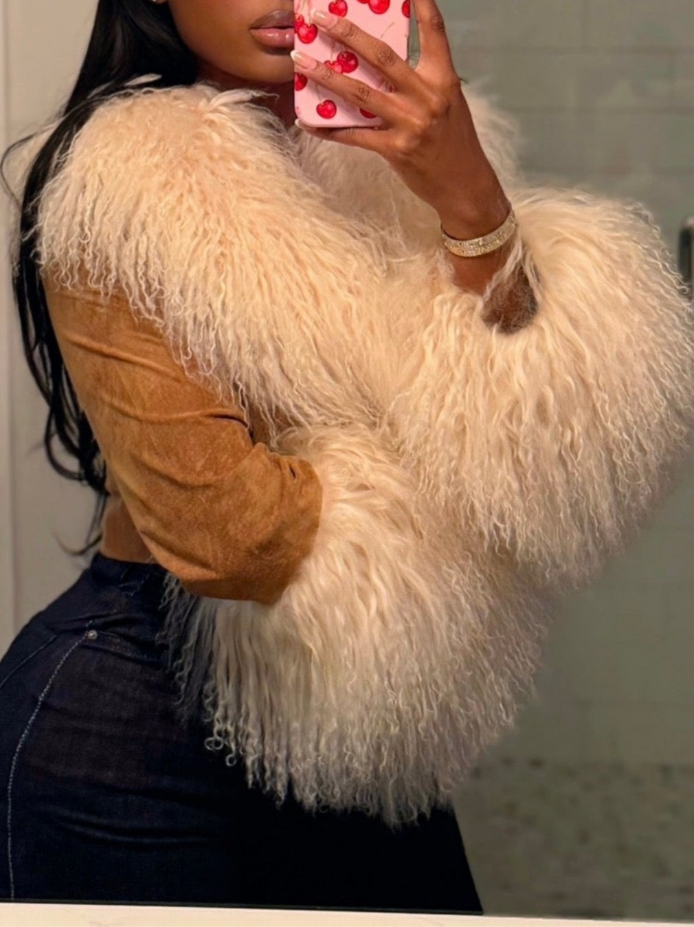 Suede Fur Short Jacket