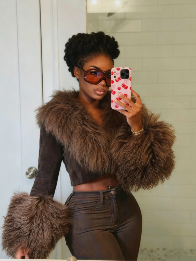 Suede Fur Short Jacket