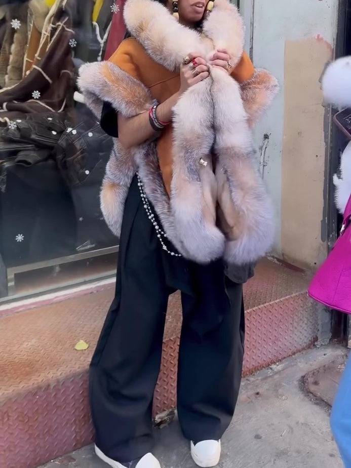 Hooded Suede Fur Vest