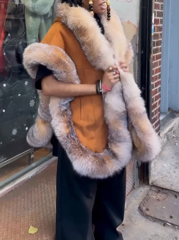 Hooded Suede Fur Vest