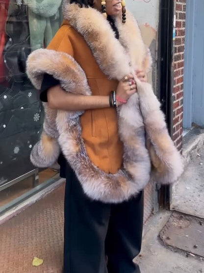 Hooded Suede Fur Vest