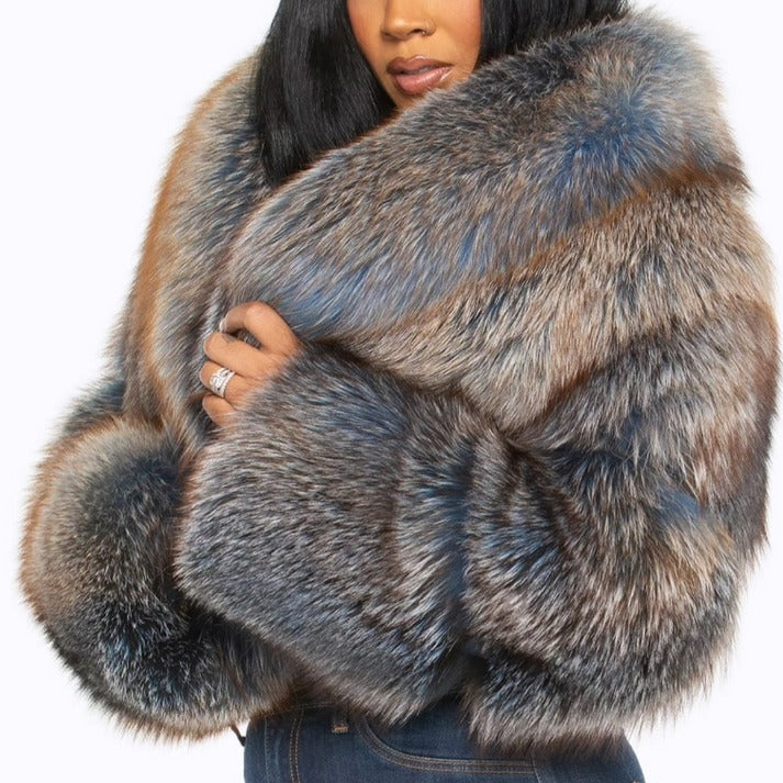 Gorgeous Cropped Fox Fur Jacket