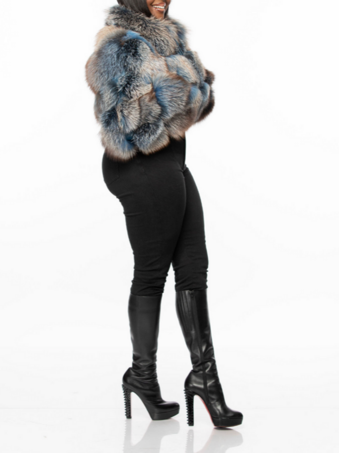 Eco-friendly Cropped Fur Jacket