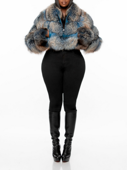Eco-friendly Cropped Fur Jacket