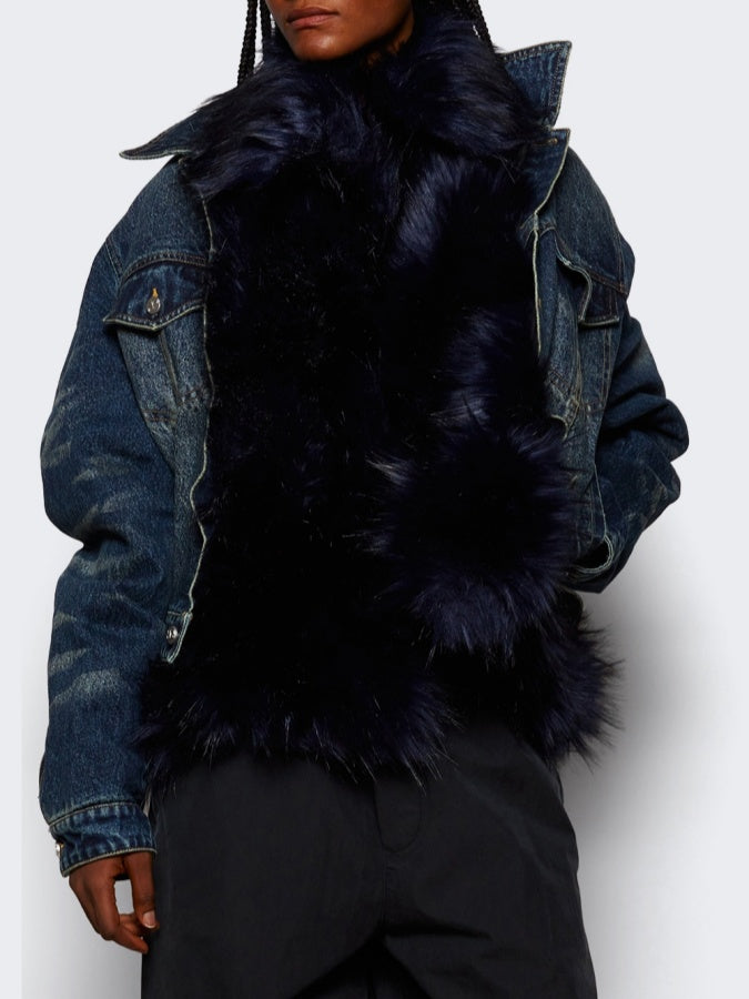 Faux Fur Cinched Jacket