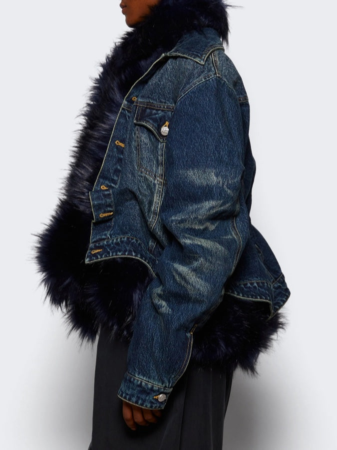 Faux Fur Cinched Jacket