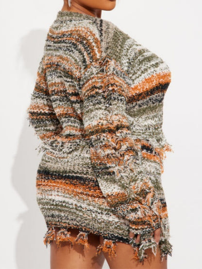 Striped Sweater Skirt Set