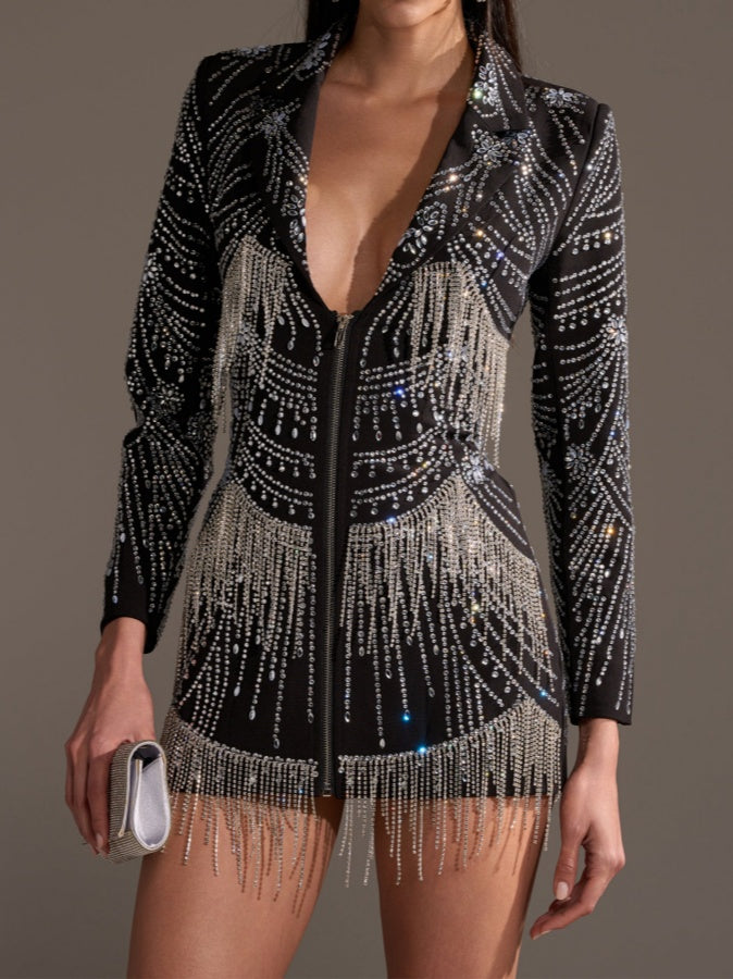 Rhinestone Blazer Mini Dress