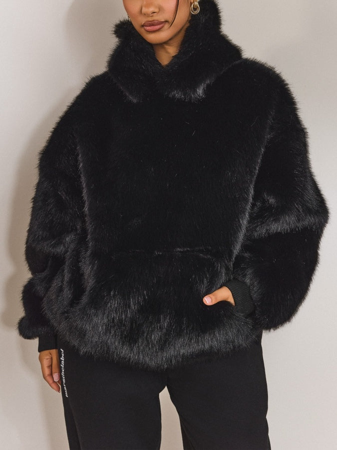 Soft Faux Fur Hoodie
