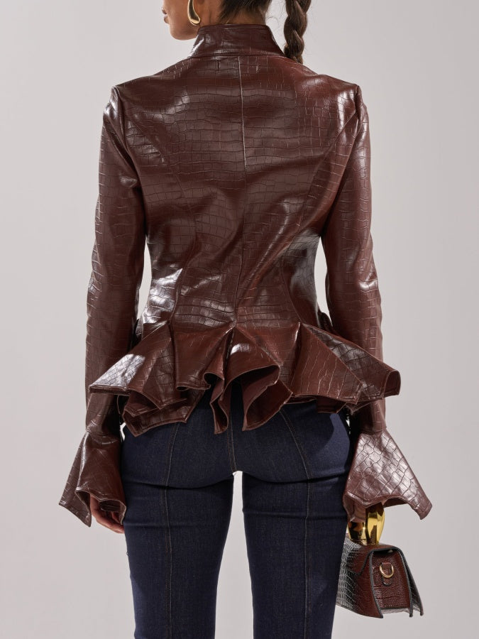 Burgundy Bodycon Blazer