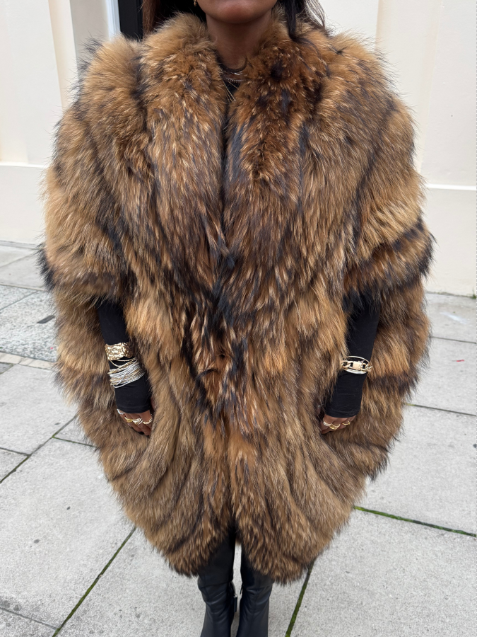 Stunning Raccoon Fur Cape