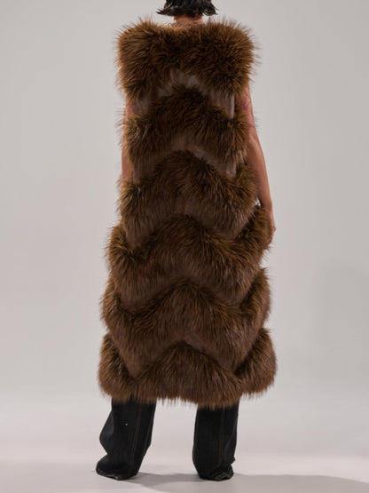 Paneled Fur Vest