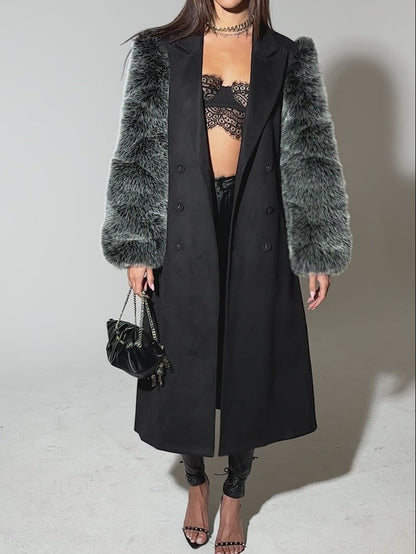 Fur Sleeve Trench