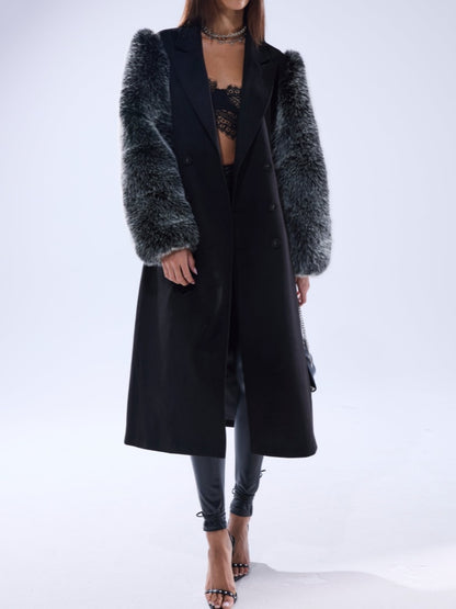 Fur Sleeve Trench