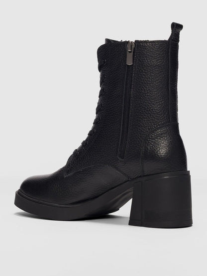 Women's Genuine Leather Lace-Up Boots