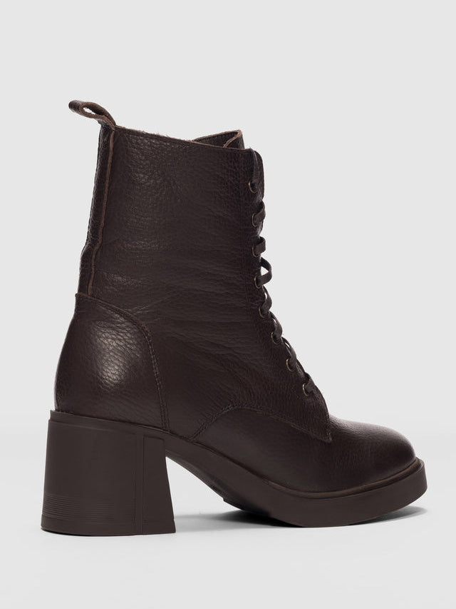 Women's Genuine Leather Lace-Up Boots