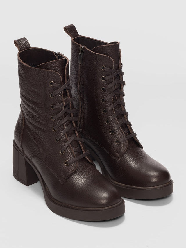 Women's Genuine Leather Lace-Up Boots