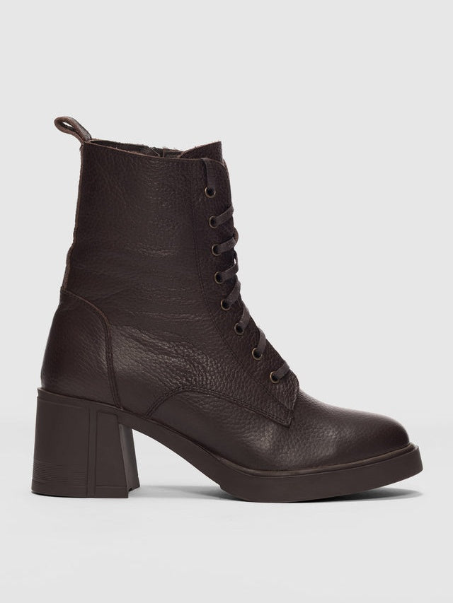 Women's Genuine Leather Lace-Up Boots