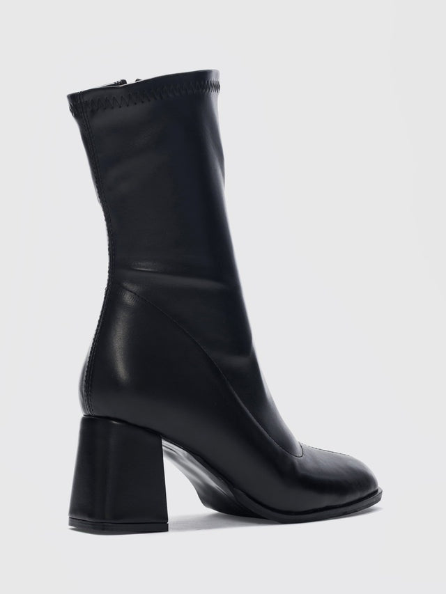 Women's Chunky Heel Elastic Zipper Boots