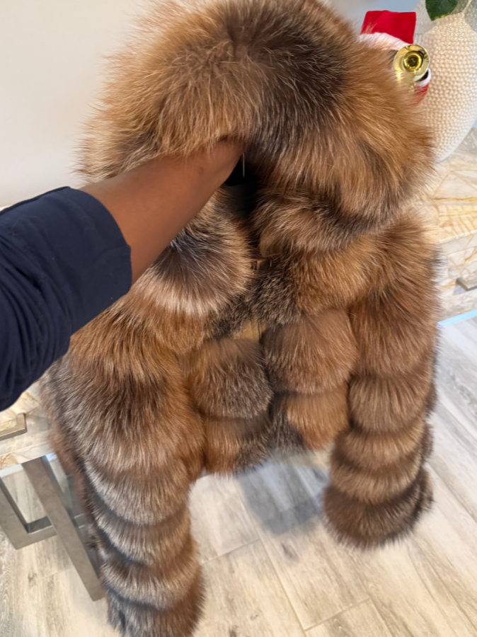 Eco-friendly Hooded Cropped Fur Jacket