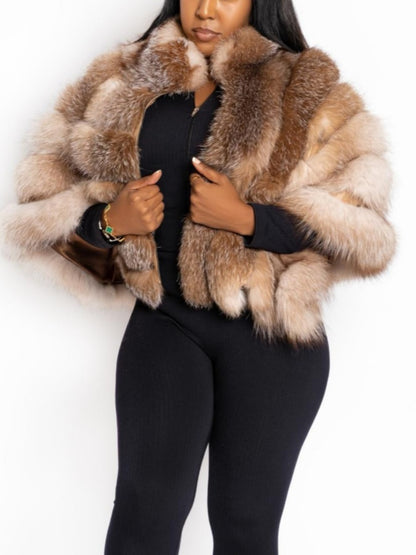 Elegant  Fox Fur Poncho