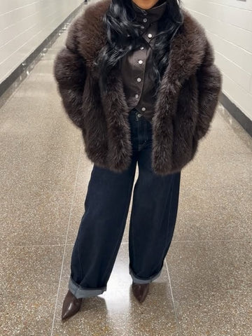 Faux Mink Pelted Coat