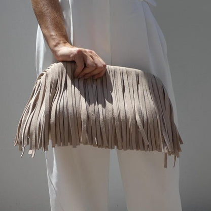 Oversized Fringe Clutch