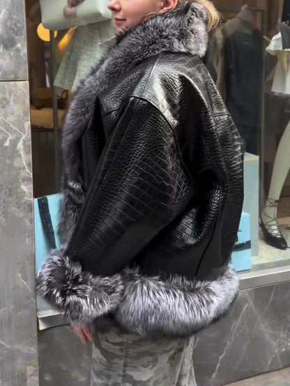 Chic Croc Print Ponho