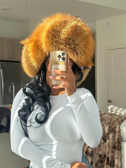 Luxury Red Fox Fur Coat