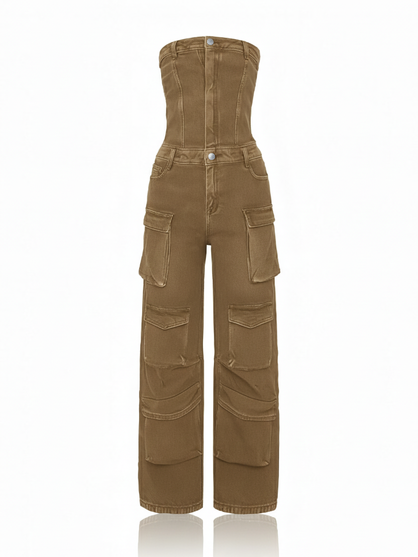 Sleeveless Cargo Jumpsuit