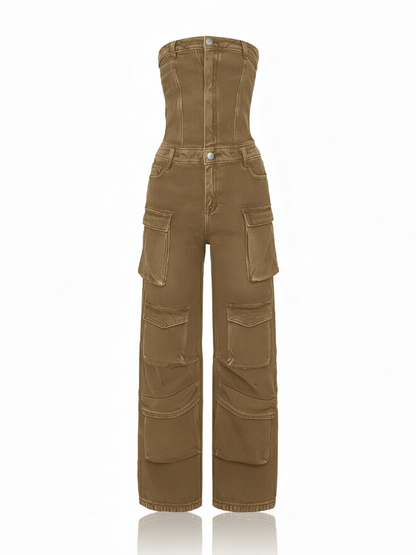 Sleeveless Cargo Jumpsuit