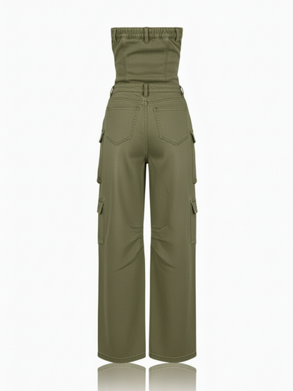 Sleeveless Cargo Jumpsuit