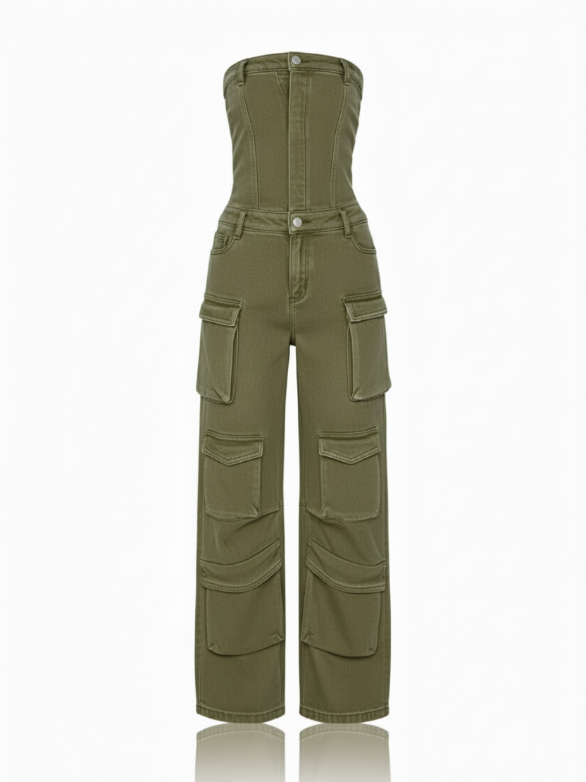 Sleeveless Cargo Jumpsuit