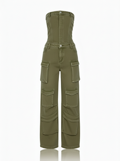 Sleeveless Cargo Jumpsuit